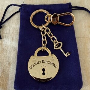 Dooney & Bourke Gold Lock and Key Keychain